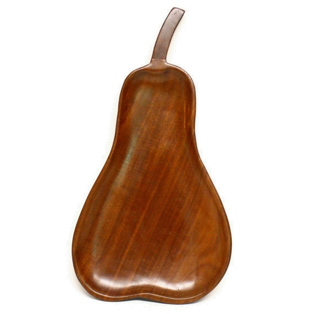 Vintage Wooden Pear Shaped Serving Dish or Tray